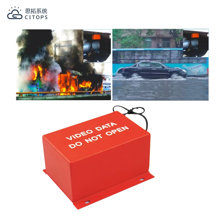 Citops Bright Red Color Protected Document Data Storage Boxes Car Black Box Safe Box Fireproof Waterproof For Vehicle Mobile DVR