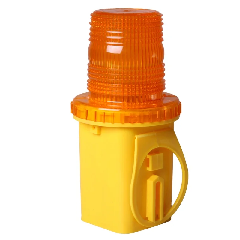 Road hazard led warning flashing solar traffic cone light with single battery
