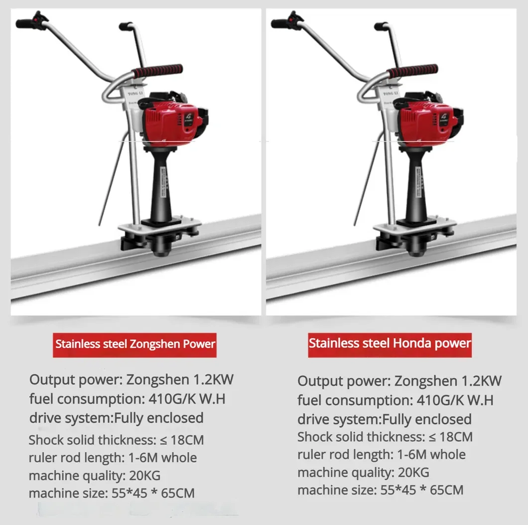 Factory Price Concrete Vibratory Leveling Screed Machine Gasoline Concrete Vibration Ruler