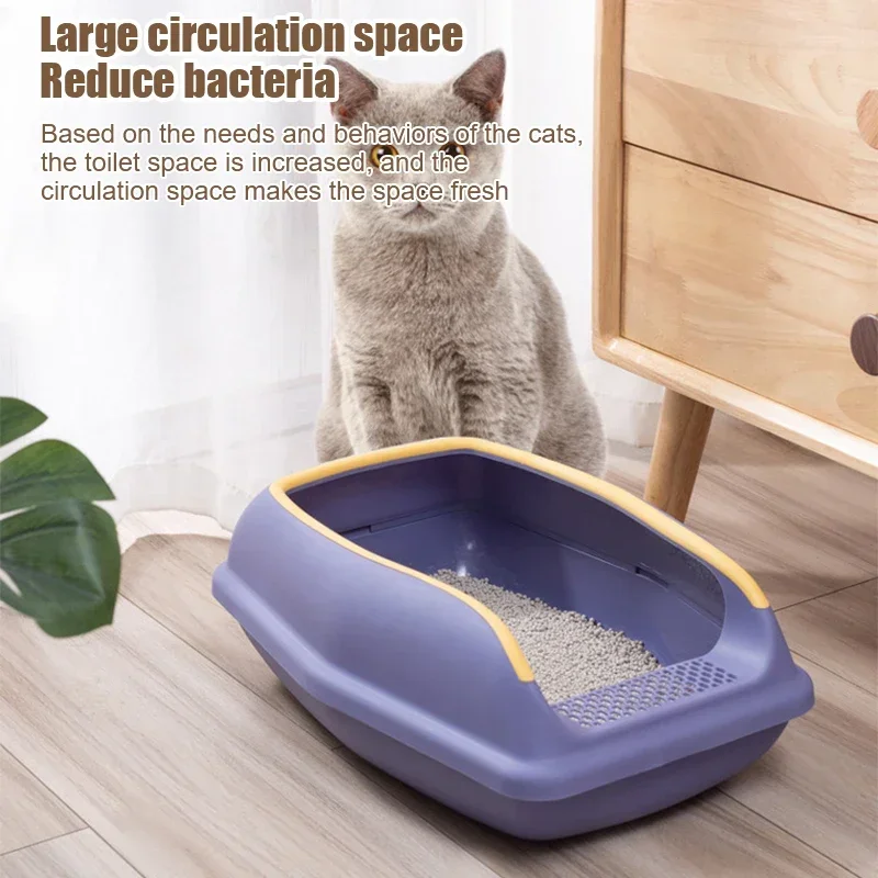 Wholesale Anti-cracking Cat Litter Box Cat Toilet  Fashion Design Durable Plastic Eco-friendly Cat Litter Box
