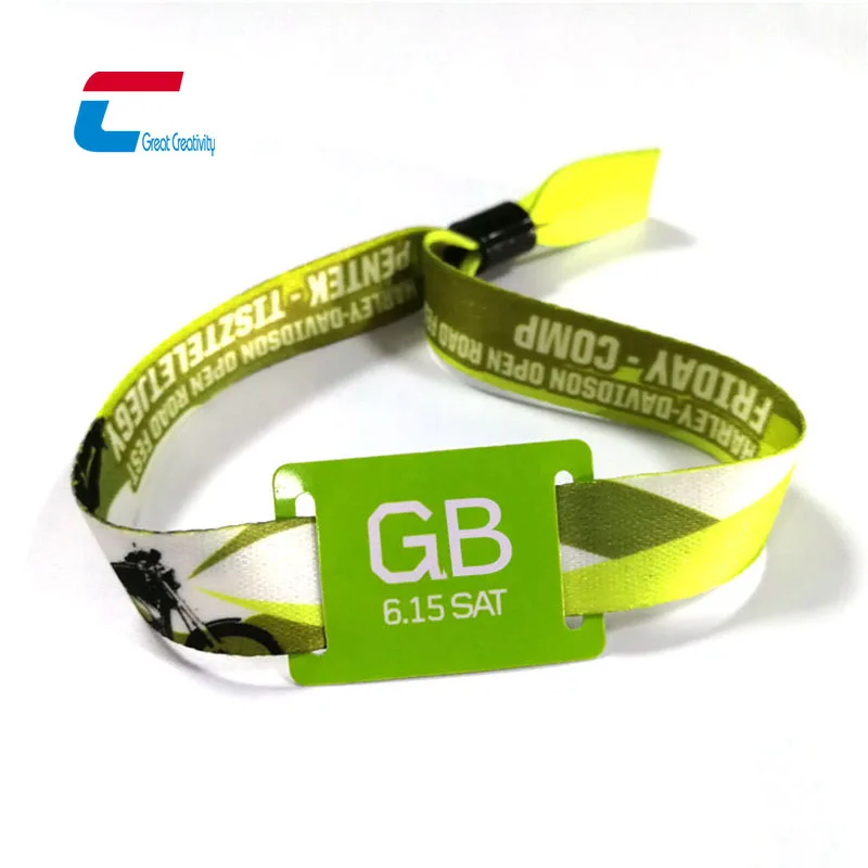 Factory Price PVC or Wood RFID Access Card Slider Woven Wristband Events Activities Smart NFC Wrist band