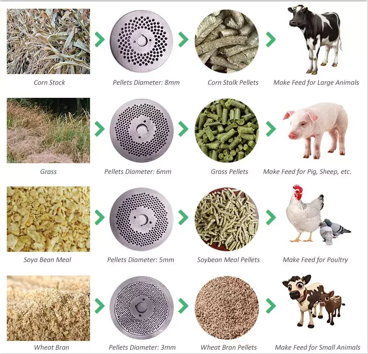 Pellet feed making machine pelletizer machine for animal feeds feed processing machines