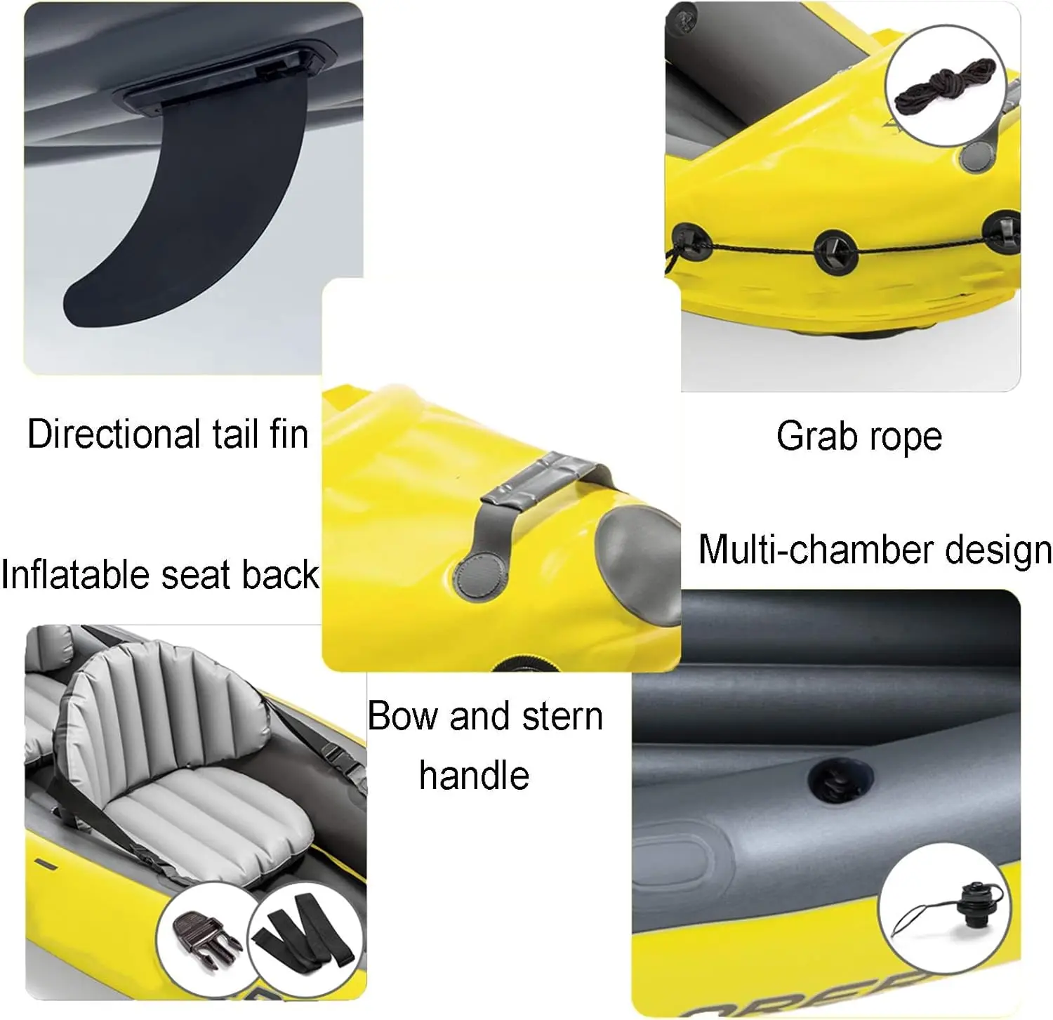 Kayak Inflatable Boat 2 Person Canoe Set Sea Kayak Boat Raft Water Sports Dinghy Rowing Boats for Adults