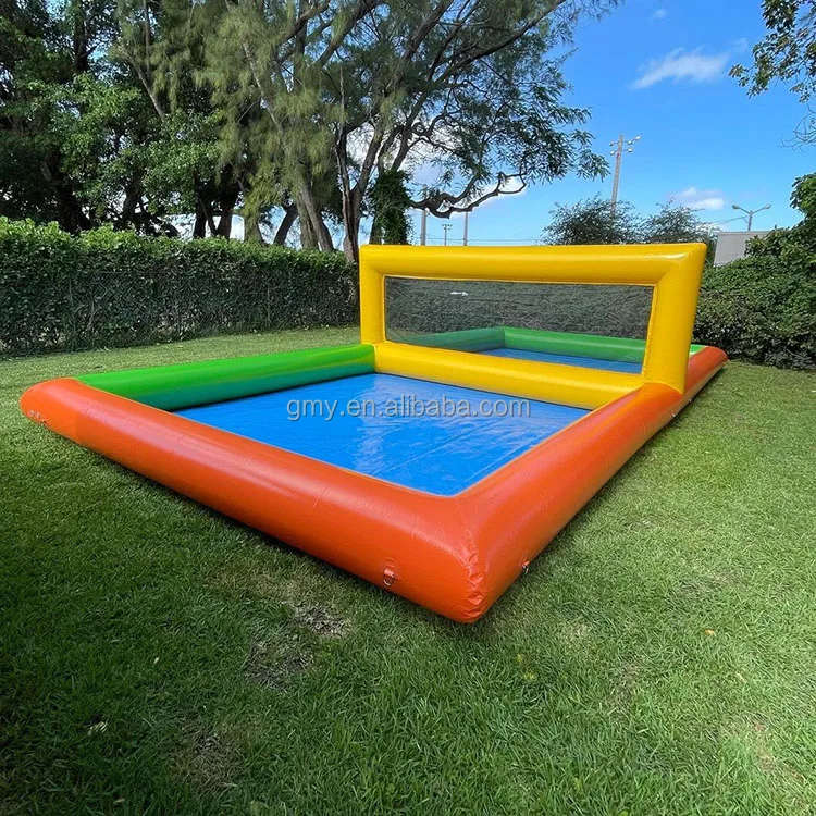 Backyard party inflatable pool volleyball water sports game colorful volley ball pool court for kids adults play