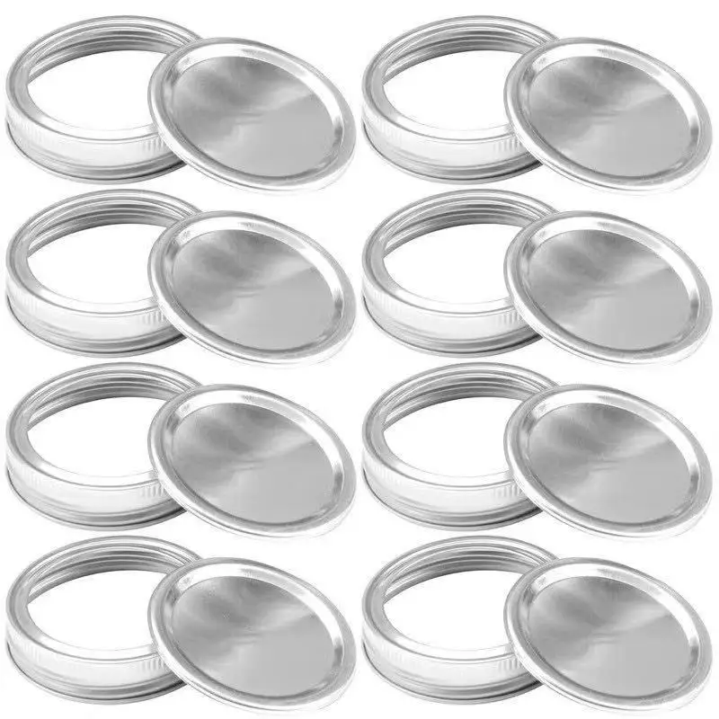 Hot Selling Canning Lid Mason  70mm 86mm  Gold Silver Covers Replacement Tinplate Sealing Reusable Leak Proof Split Type Jar Lid