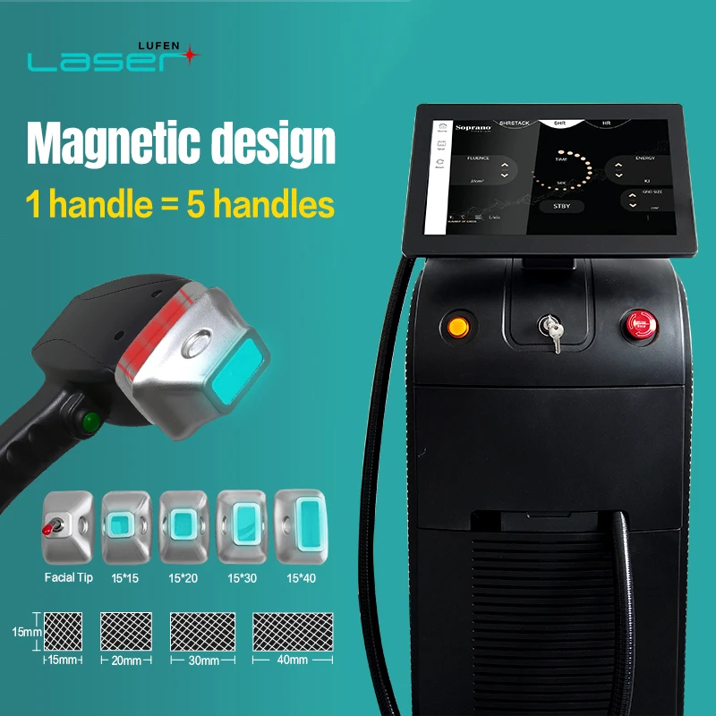 Lufenbeauty titanium hair remover 3 wavelength whole body face nose diode laser hair removal machine