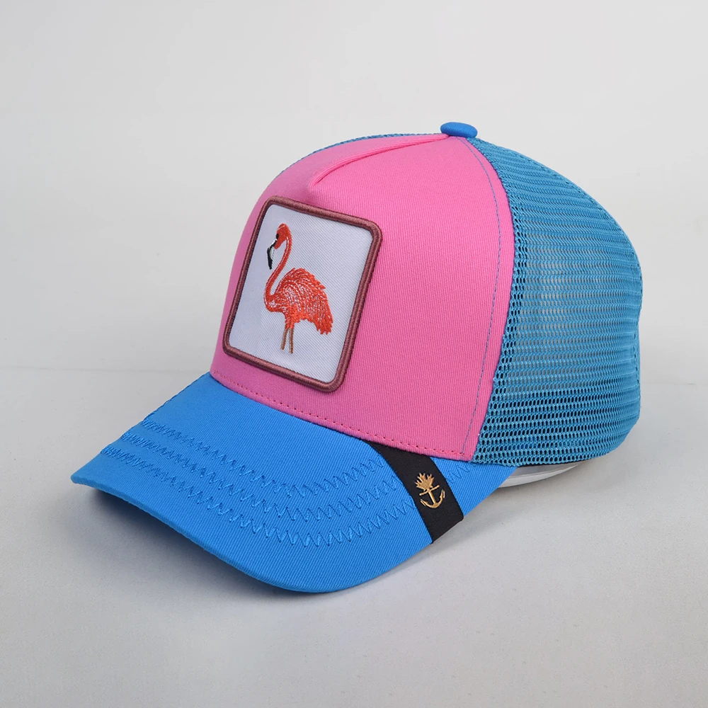 High Quality 5 Panel Trucker Hat Embroidery Anime Patch Trucker Cap Gorras Animal Cartoon Baseball Caps Mesh Trucker Hats