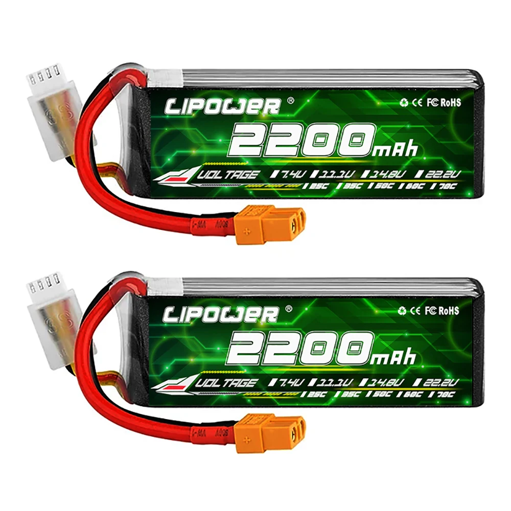 Lipower RC LiPo Battery Pack 3S 4S 6S 120C 2200mAh XT60 Connector for RC Airplane Helicopter Powerful RC FPV Battery