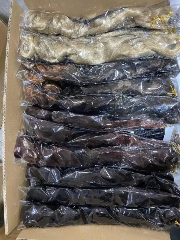 Hot Sell Customized French Curly Wavy Synthetic Hair Extension Ocean Deep Wave Spiral Curl Loose Body Wave Braiding Hair