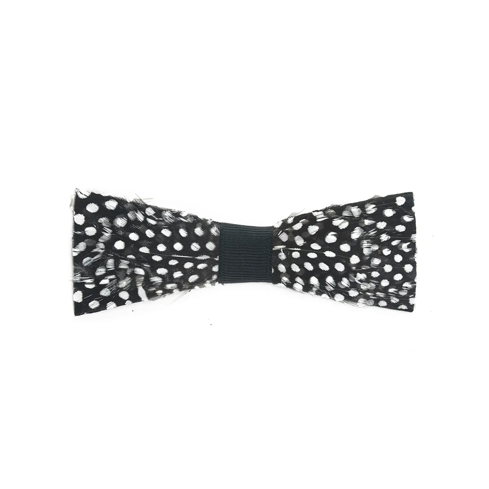 Custom Handmade Natural Brooch Lapel Pin Feather Bow Tie for Men Gift Wedding Party Tuxedo Necktie Costume Clothing Accessory