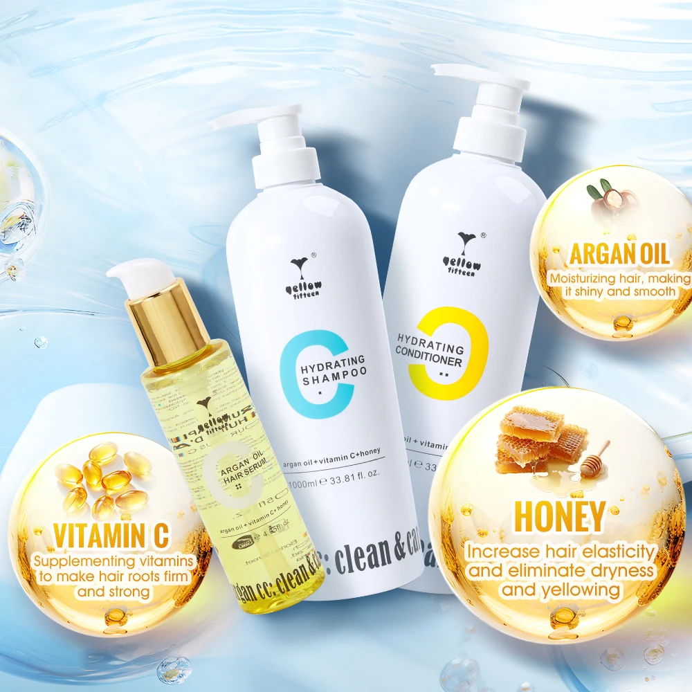 Private Label Organic Argan Oil Hair Products Shampoo Conditioner and Hair Oils Serum Vitamin C Moisturizing  Shampoo