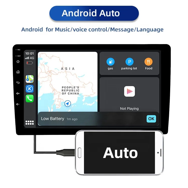 1001A10D Универсальный 10 дюймов Android 2din автомобильный Dvd плеер беспроводной Carplay автомобильная стереосистема с DSP RDS