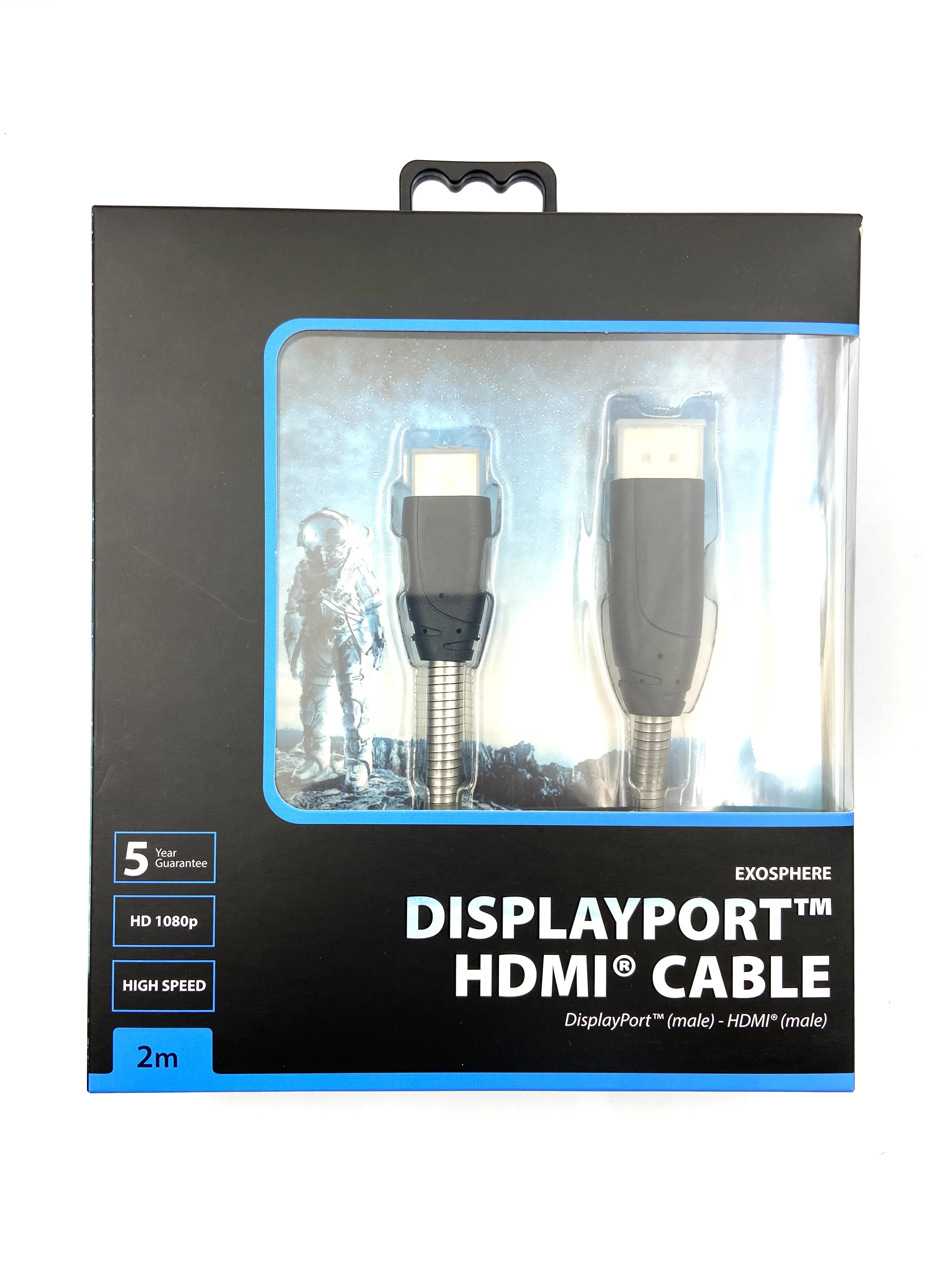 Gaming 4K DisplayPort to HDMI Audio Video Cable 24K gold-plated Male Connectors