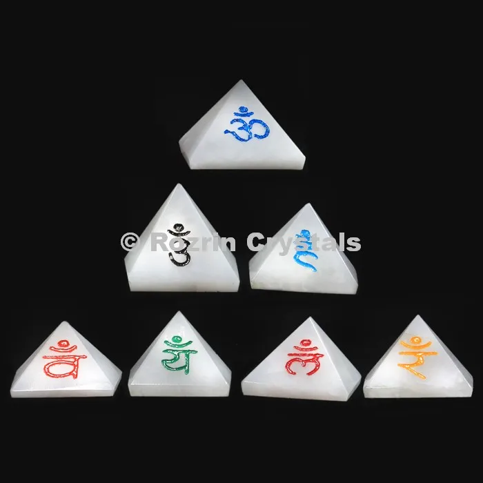 Wholesale 7 Color Chakra Pyramids Stones Set