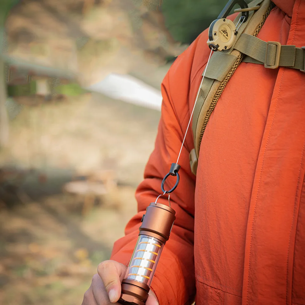 Metal EDC Portable Safety Buckle Anti-Theft Retractable Lock Key Ring Quick Hanging Outdoor Camping Hiking Telescopic Keychain