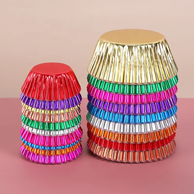 NEATAL 100 pcs cupcake cups bakery packaging PVC tube aluminum foil baking cups packaging paper baking suppliers