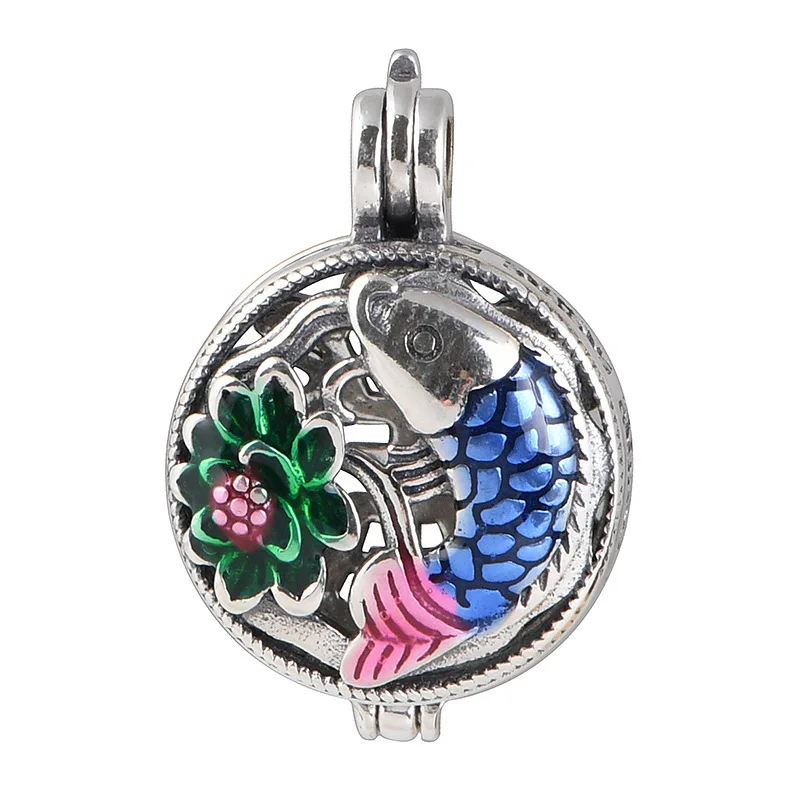 S925 sterling silver Chinese style pendant  can be opened to load things accessories give your girlfriend a pendant