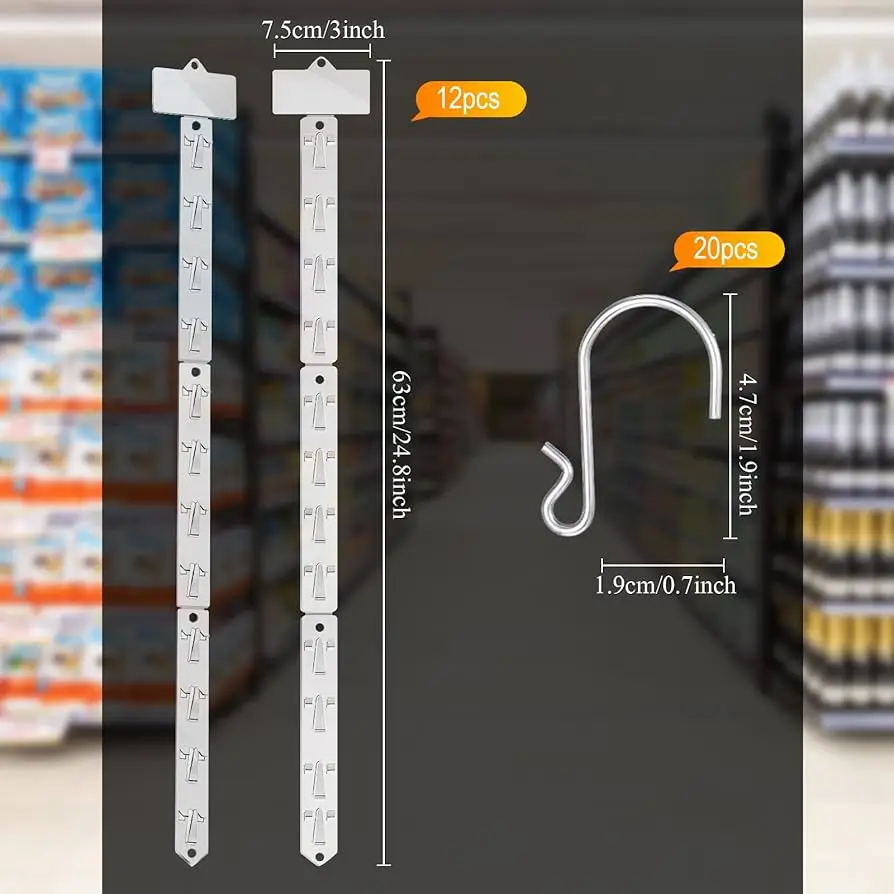 Factory direct stand Clip Strips with Hooks Hanging Plastic display Clip strip Display Rack