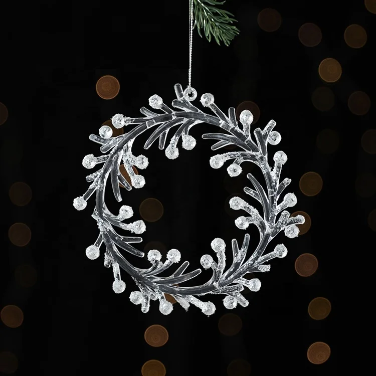 Hot selling transparent hanging tree home decoration christmas acrylic ornaments
