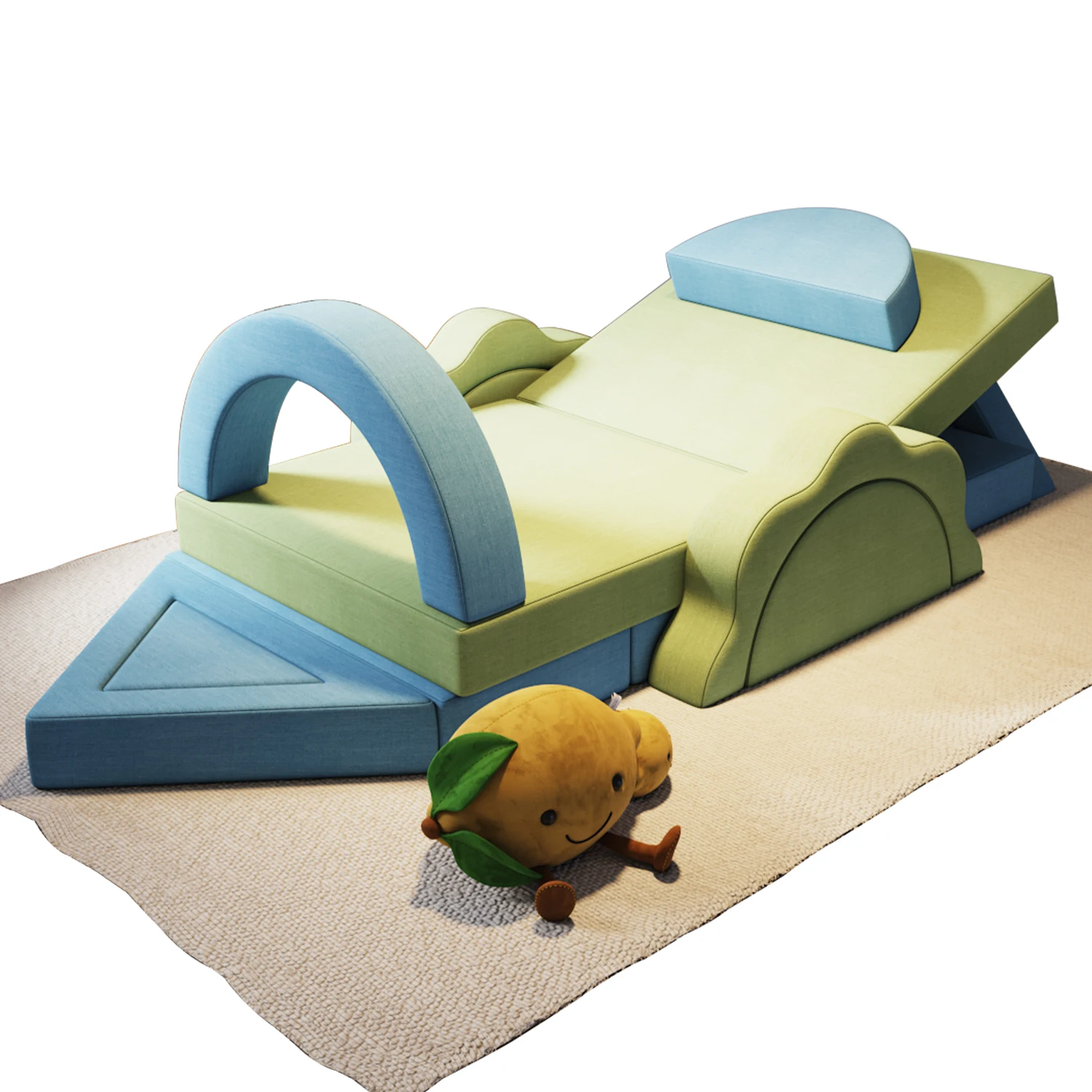 OEM Order kids playgrounds customization Sectional Sofa 18 PC Playroom Imaginative Furniture Play Couch kids Sofa For livingroom