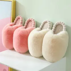 D13220 Internet celebrity new style fashion solid color comfort handiness warm furry house slippers