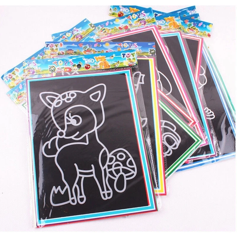 Drawing Board Magic Scratch Paper Art Child Painting Creative Cards For Kids