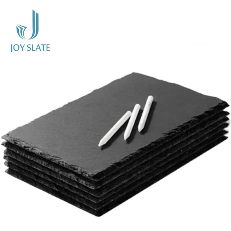 Natural Stone Kitchen Dinner Food Plates Cheese Cutting Board China Goods Wholesale Round Serving High Quality Black Slate Dish