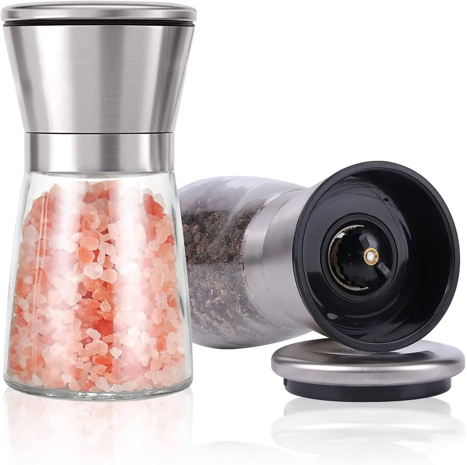 Clear Refillable Spice Bottle Set for Salt and Pepper Shaker Plastic Spice Bottle with Flip Top lid/ Seasoning Jar