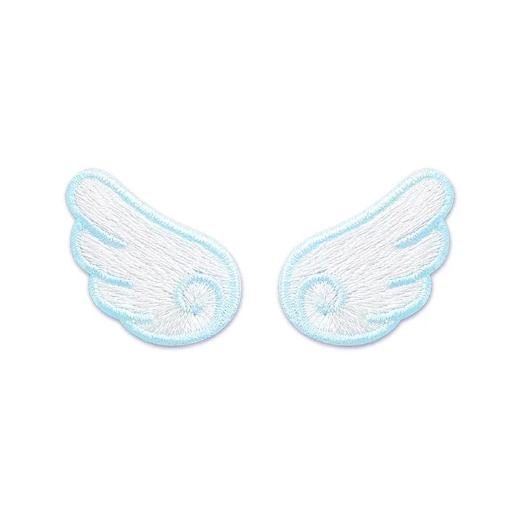 high quality custom small angel wings embroidered patches