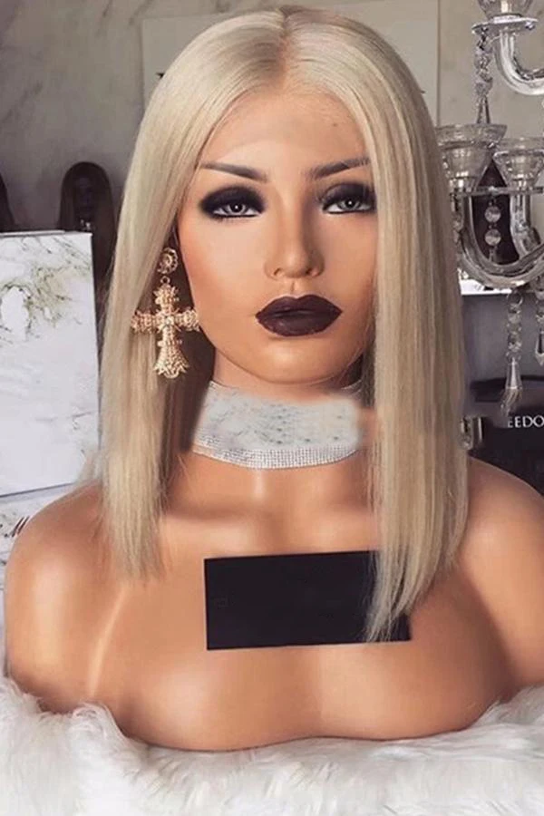 New Product Best-selling Short  Hair Mid-length Bobhaircut Medium-length Light Golden Wig for Women