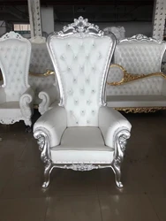 MEIJIA wholesale customized cheap modern pink gold white royal prince high back wedding hand carved throne chairs