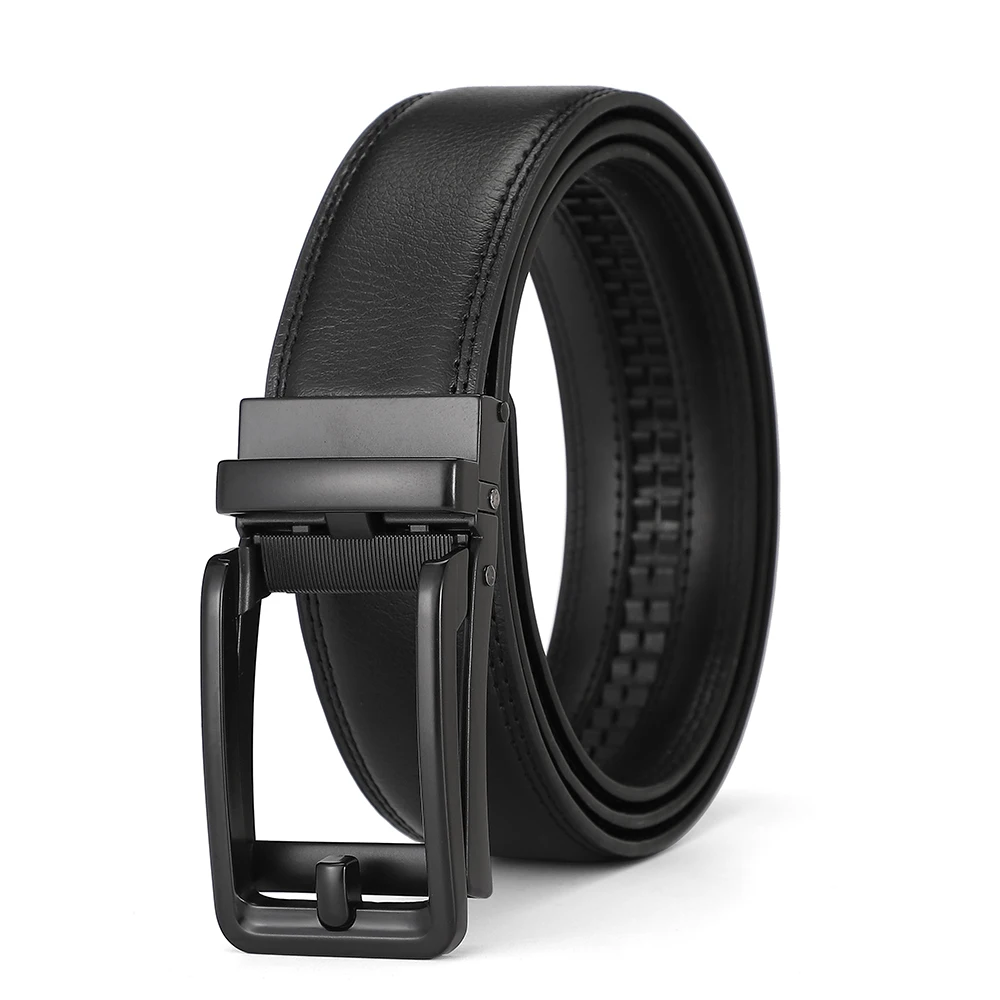 Needle Buckle Design Automatic Buckle Belt Custom Cowhide Belt Adjustable Automatic Buckle Belt Men