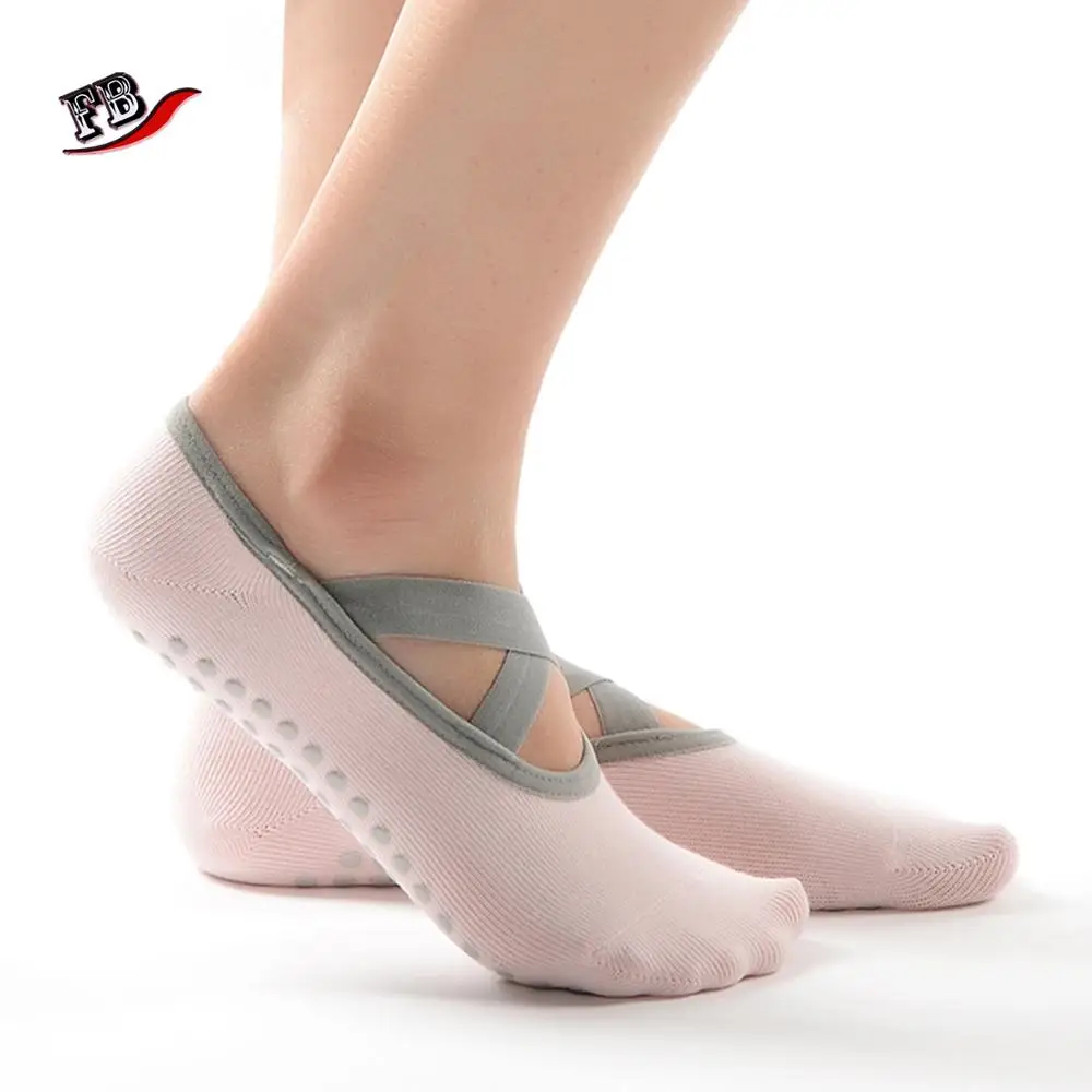 
Custom logo anti slip grip barre yoga pilates socks women 