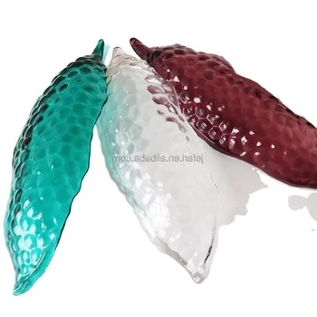 Pea Pod Shaped Irregular Glass dry Fruits serving Tray For Wedding Ceremony