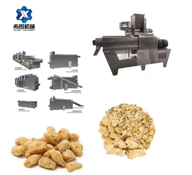 Good price square shaped vegeterian soya meat making machine soy bean protein processing line