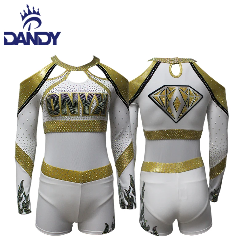 Custom dandy competition all star long sleeve youth cheer uniforms for cheerleader
