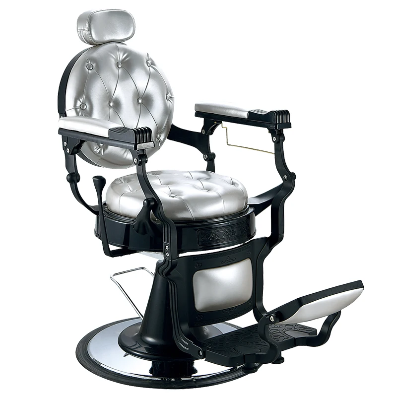 Factory Supply Wholesale ABS Dragon Claw Handrail Beauty Hairdressing Barber Hair Salon Furniture silvery Barber Chair