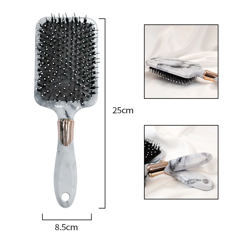 Wholesale marble air bag acetate pig hair massage comb acetate bristle brush comb