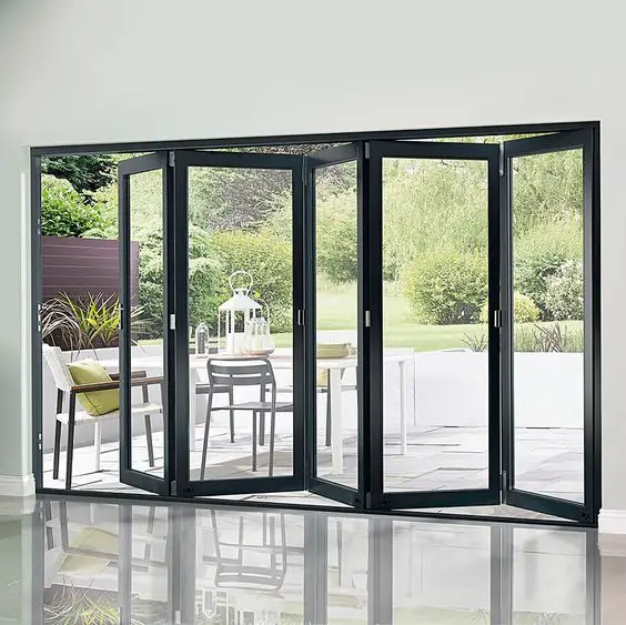 Modern Folding and Bifold Doors with Glass Thermal Insulation and Waterproof Features