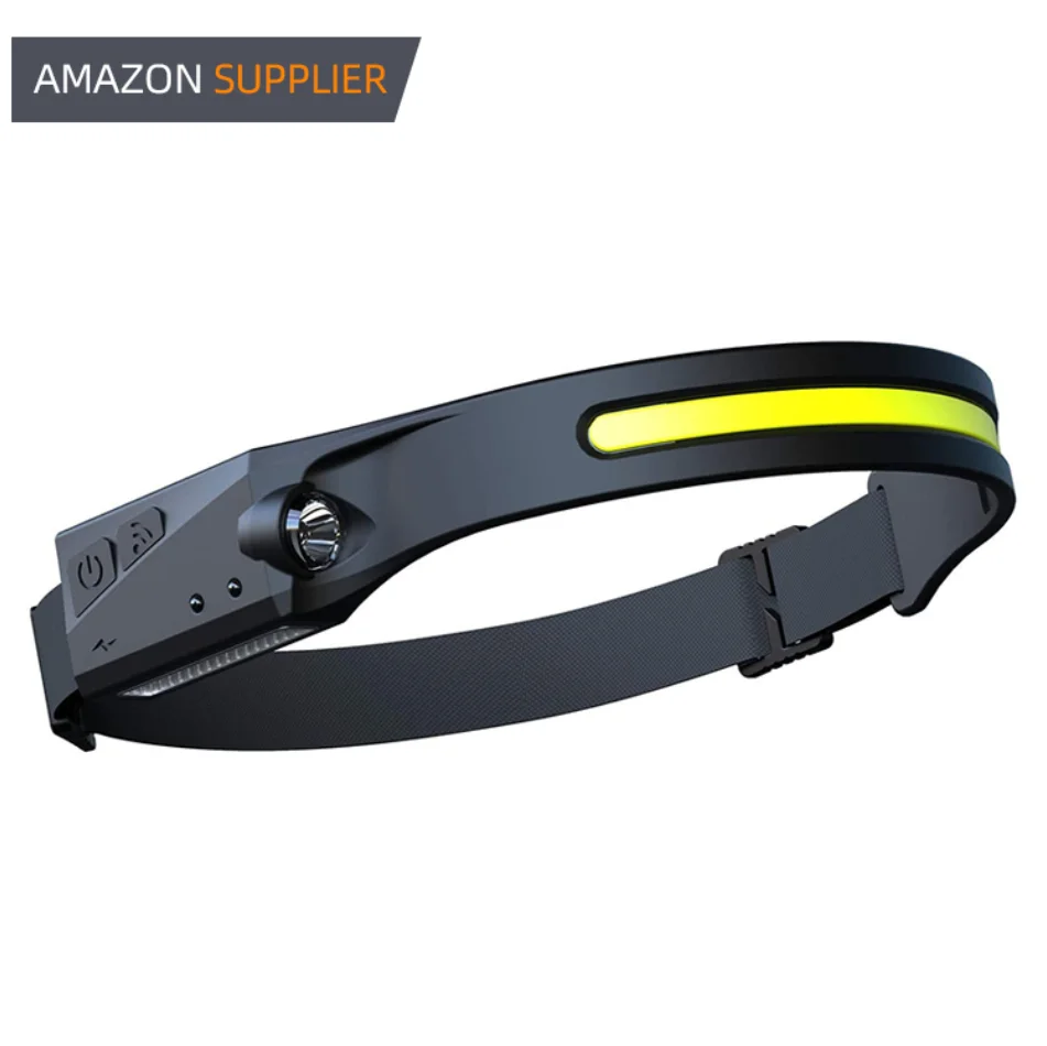 Outdoor Camping Waterproof Flexible Zoom Head Light Silicone Super Bright LED Lamp USB Rechargeable COB Motion Sensor Headlamp