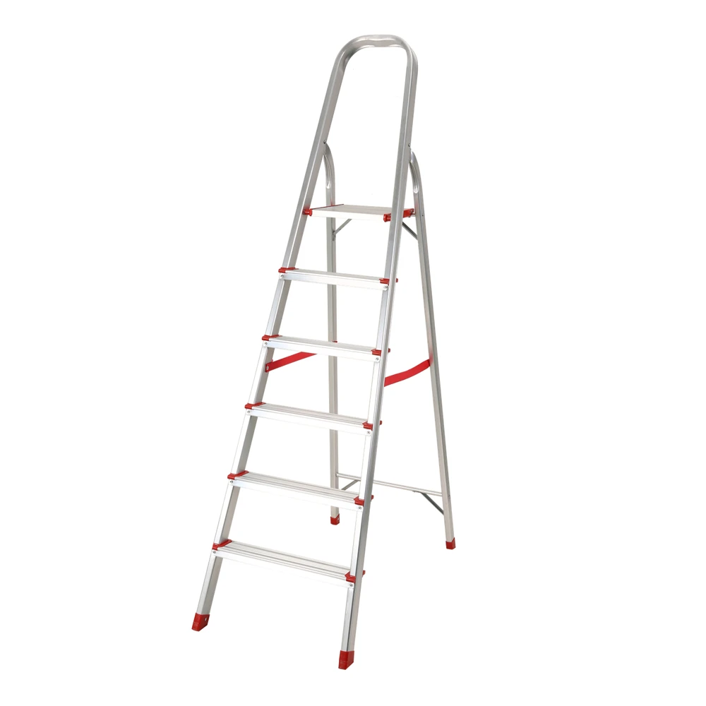 EN131 aluminum 6 7 8 step folding ladder household portable escaleras aluminium step ladder with handrail