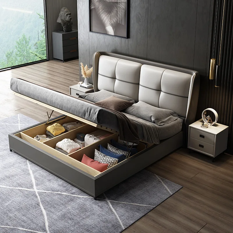 
Набор мебели для спальни, без матраса, модная мягкая обивка, 1,8 м 