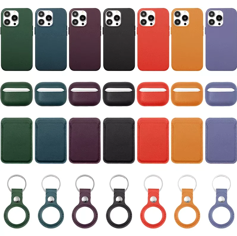 Leather Phone Cases For iPhone 14 13 Pro Max Leather Magnetic Wallets Card Holders Protective Case For Airpods Pro 2 For Airtag