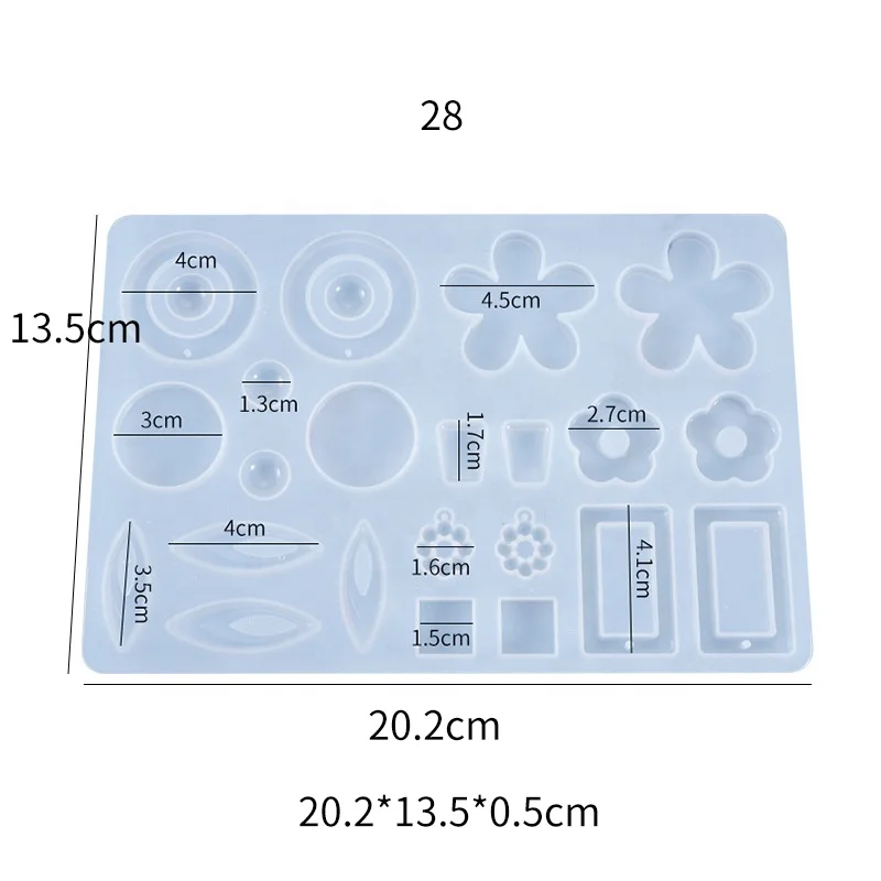 DM382 Handmade Eardrop Necklace Casting Mold Epoxy Resin Earring Pendant Silicone Mould Jewelry Making