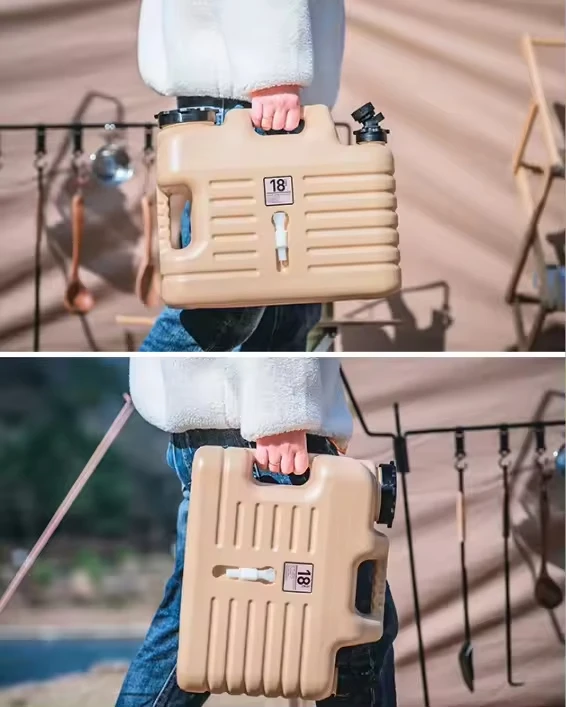 18L Outdoor Water Storage Bucket Drinking Water Car Travel Camping Portable Food Grade Plastic Bucket With Tap