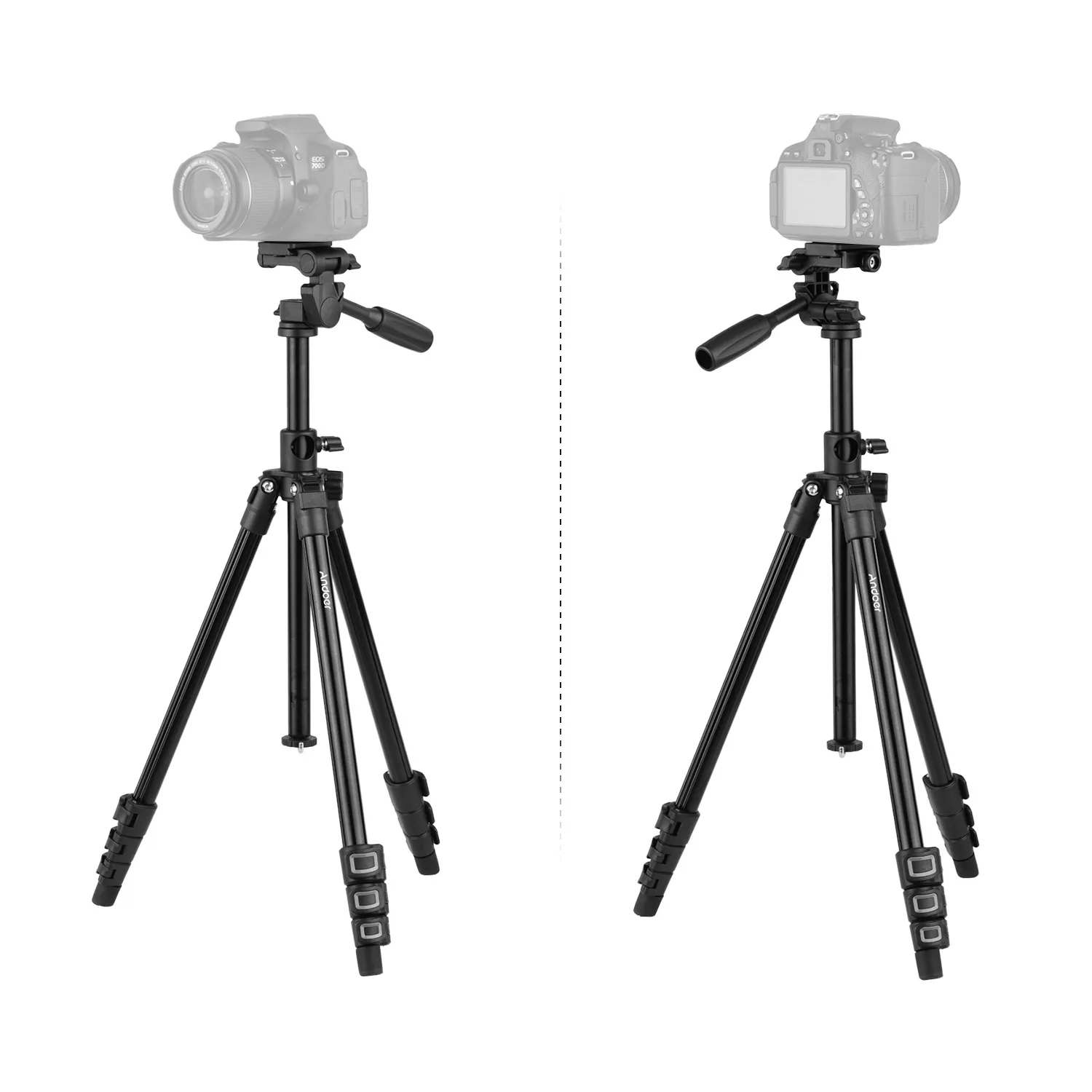Andoer Q160HA 3-Way Pan & Tilt Head Horizontal Mount Professional Camera Tripod Stand