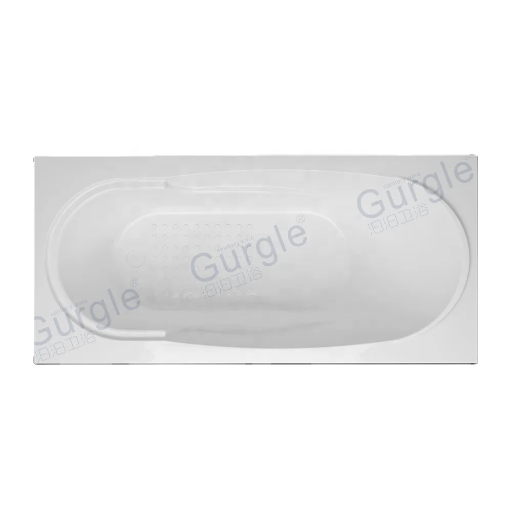 Build-in Cheap Bathroom Corner Square Soaking Acrylic Bathtub