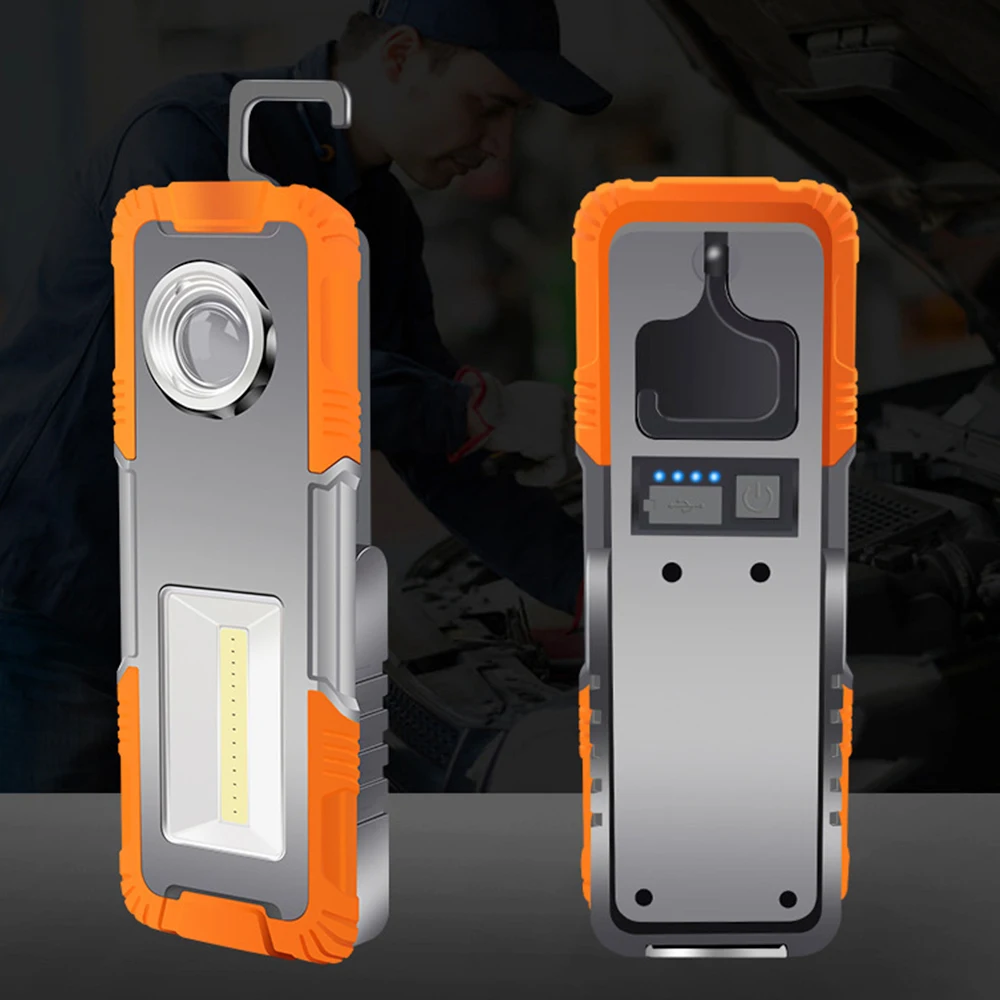 3AAA Multipurpose Lighting Led Work Lamp with Bracket, COB + XPE Strong Magnetic Car Maintenance Lamp