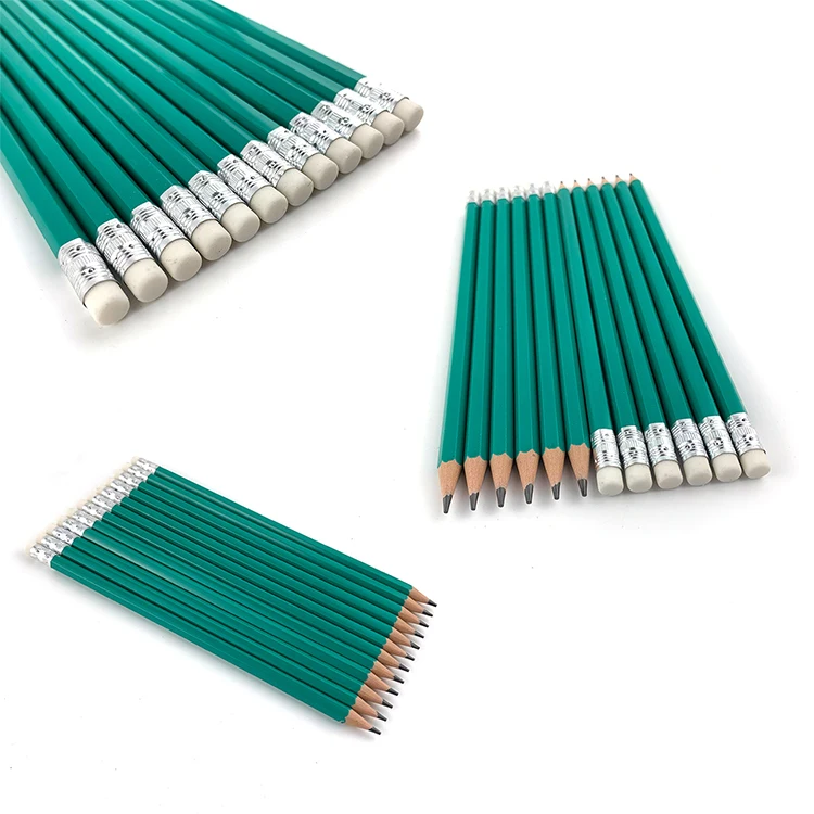 Wholesale good feedback 7.5 Inch Plastic HB Lead Pencils with Ring and White Eraser