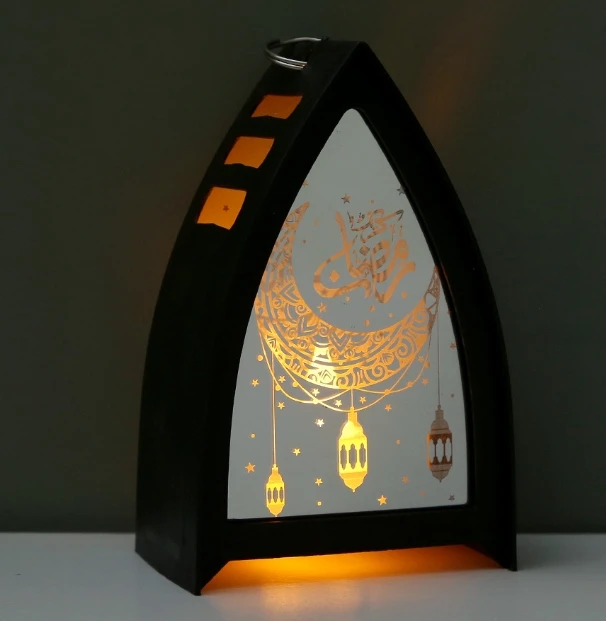 Wooden Ramadan Decorations Arabic calligraphy Battery Decor Patterned gold islamic Lamp eid mubarak Light